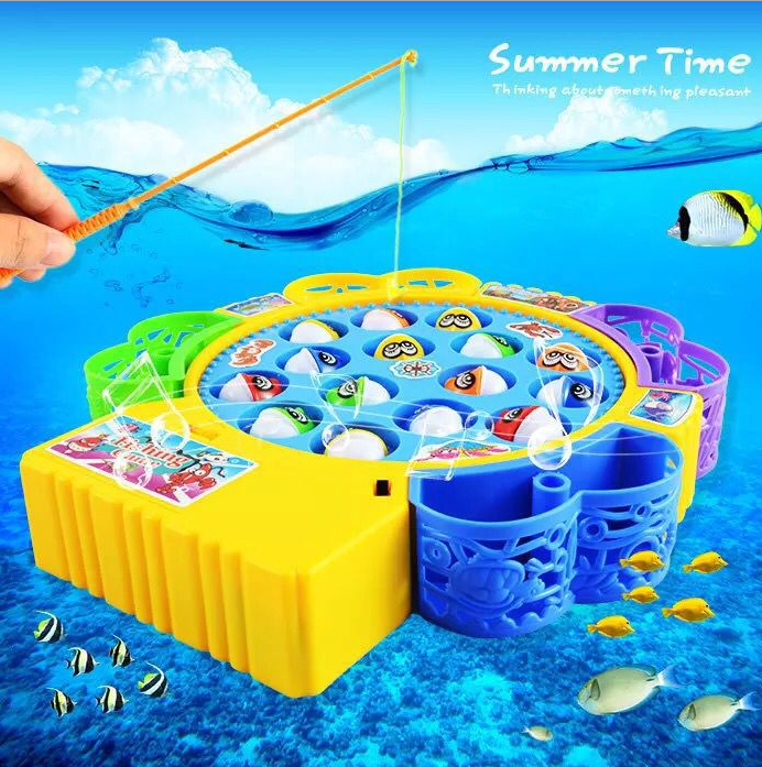 ZYH Fishing Game Fish Toy Musical Board Game with 4 Fishing Rods
