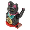 thumbnail image 1 of 4 Inch Arm Waving Fortune Cat, Solar Powered Lovely Chinese Cat with Rotating Base, Plastic Lucky Cat Statue Decoration for Decorating Front Desk Car Business Openings, 1 of 8