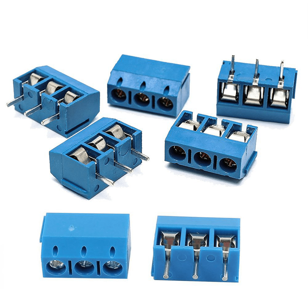 300PCS Blue ABS KF301-3P 5.08mm 3 Pin Connect Terminal Screw Terminal Connector