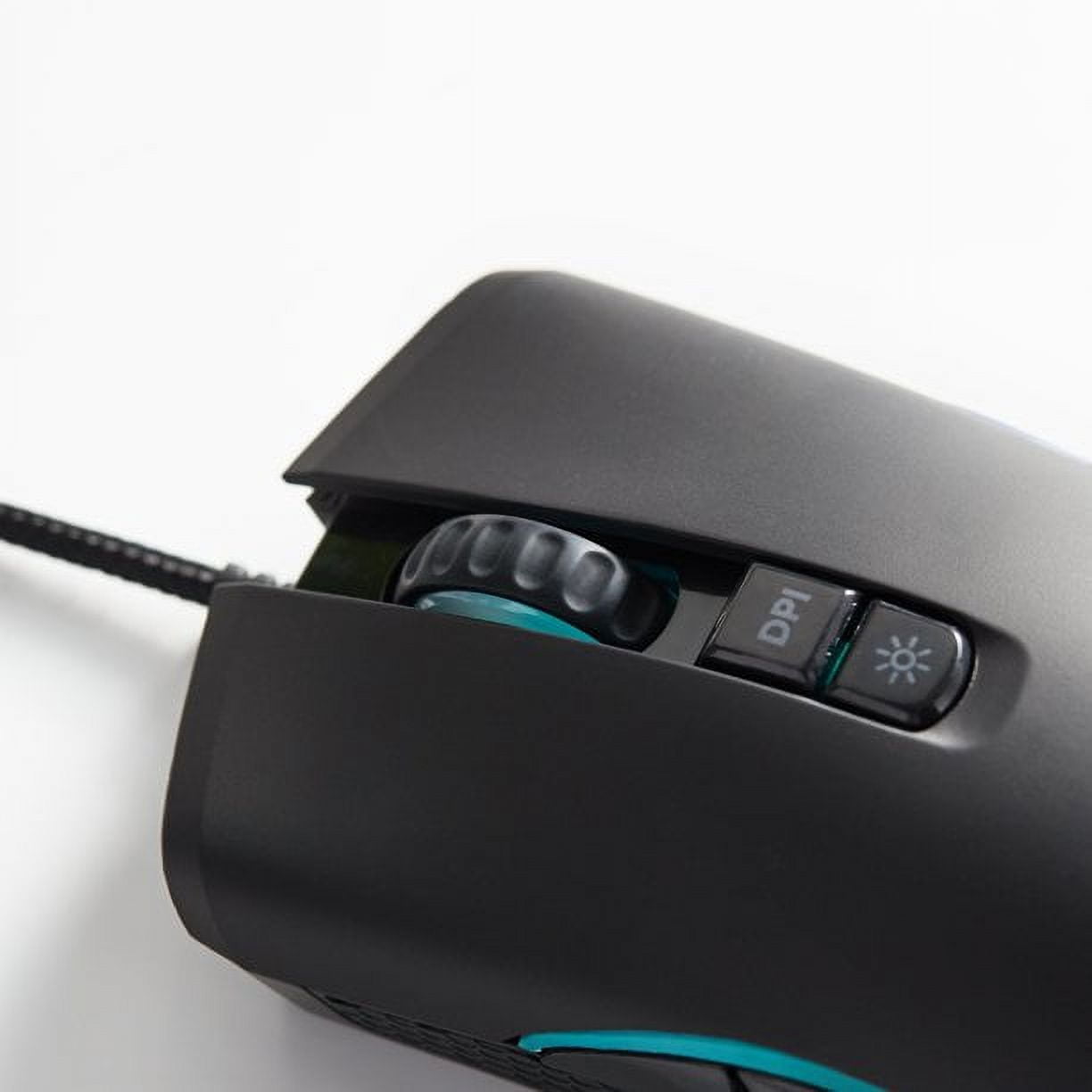 onn Wired USB Gaming Mouse with Adjustable DPI, Backlit, 7 Buttons Black