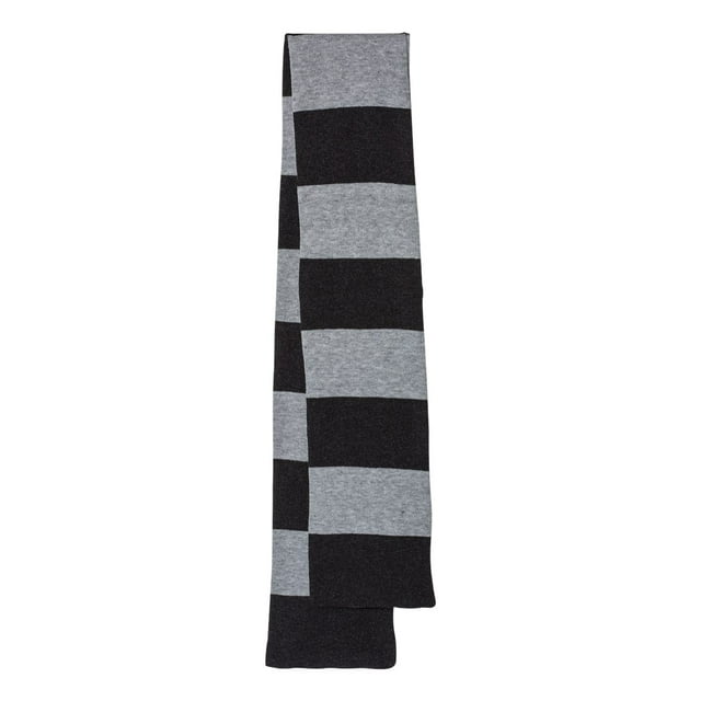Sportsman Foulard en Tricot Rayée Rugby, Taille Unique, Noir Chiné Gris Chiné