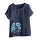 thumbnail image 2 of Túnica de Manga Corta Tops para las Mujeres Océano Pescado Impreso Blusa, Ropa Casual Ver Botón Arriba Camiseta, 2 of 4