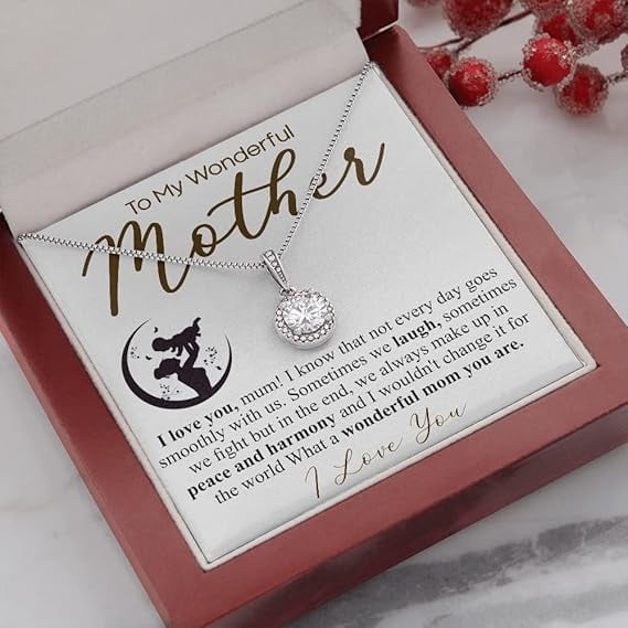 Eternal hope Personalized Mother's Day Gift from Daughter or Son, Mom religious Necklace, Mother Message card with Necklace, Mom Gifs, for Mother