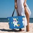 thumbnail image 7 of Hirioo Cool Unicorn Star Golden for Large Capacity Beach Travel Bag for Women Men Foldable Beach Bags, Ideal for Travel, Beach, Pool, Picnic, and Family Outings, 7 of 7
