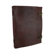 Angle View: Large Embossed Leather Tree of Life Journal w/Double Swing Clasps