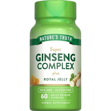 Super Ginseng Complex | 60 Capsules | With Royal Jelly | from Ginseng Extract | by Nature's Truth