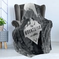 thumbnail image 4 of Adventure Soft Flannel Fleece Throw Blanket, Mountains are Calling Landscape Picture with Words Artwork Print, Cozy Plush for Indoor and Outdoor Use, 50" x 70", Grey Dark Grey, by Ambesonne, 4 of 5