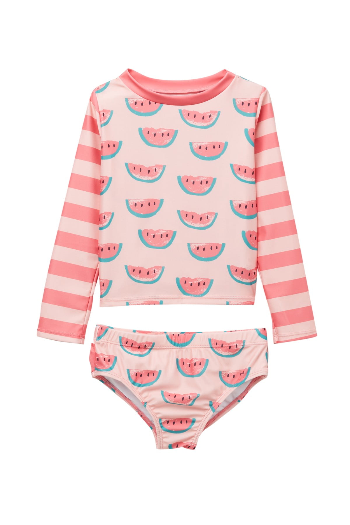 Girl's Swimwear Watermelon Rash Guard Set 2T