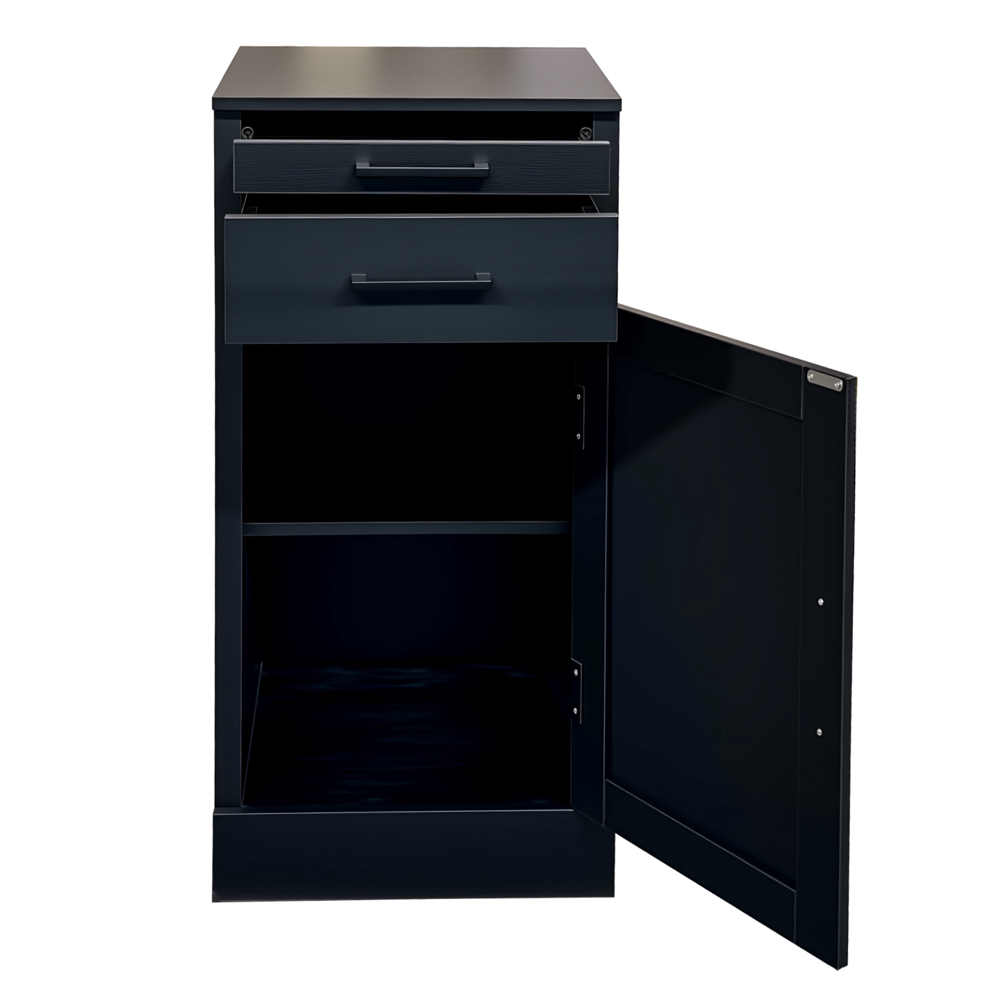 Wine Bar Cabinet Storage Hutch with Drawer Open Shelf for Dining Room, Black