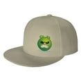 thumbnail image 1 of DouZhe Flat Brim Cap Snapback Hat, Cartoon Angry Alien Prints Adjustable Yellow Adult Baseball Cap, 1 of 6