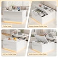 thumbnail image 5 of Aphthongs 35.4" Square Lift Top Coffee Table with LED Lights, Modern High Gloss Coffee Table with Rounded Conner & Hidden Storage, Multi-Function Coffee Table Living Room Furniture, White, 5 of 9