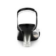 thumbnail image 2 of BLISSFUL STEP Women's Flower Rhinestone Slingback Clear Mid Heel Slip On Sandals Black 7, 2 of 7