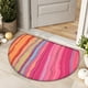 thumbnail image 4 of Uuiauoio Half Circle Bath Mat Non-Slip, Bathroom Rugs, Rubber Backing Absorbent Quick Dry Machine Washable Carpet for Bathroom Floor, Bedroom Home Decor 16" x 24", 4 of 6