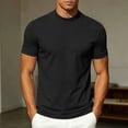 thumbnail image 2 of Mens Mock Neck T Shirts Short Sleeve Mock Turtleneck Undershirt Loose Fit Summer Casual Basic Tees Black, 2 of 8