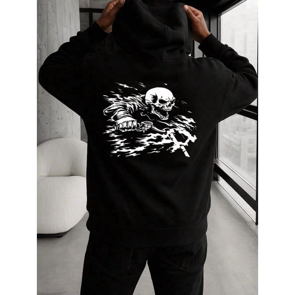 Sweatshirt Graphic Hoodies For Men Black Hip-Hop Streetwear Soft & Comfortable Hooded Design, Comfortable Pullover,Oversized Hoodie