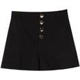 thumbnail image 3 of Pantalones cortos de verano de color albaricoque con cintura alta y talla grande para mujer, estilo informal para estudiantes, prendas de vestir exteriores, botas de corte A, pantalones, 3 of 5