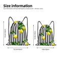 thumbnail image 2 of Xecao Lemons on Striped Pattern Sports Drawstring Backpack - String Swim Gym Bag with Wet Proof Pocket for Women&Men-Small, 2 of 6