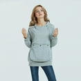 thumbnail image 4 of Defitshape Women's Fashion Hoodie Sweatshirt Long Sleeve Hooded Cotto Thick Long Soft Fall Lined Winter Tops Zipper Pocket Grey Small, 4 of 4
