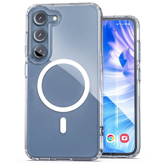 Encased Magnetic Case designed for Samsung Galaxy S23 PLUS - Compatible with MagSafe Charging and Accessories - Crystal Clear (S23 Plus  6.6 inch)