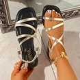 thumbnail image 4 of MKLEKYY Sandalias deportivas para Mujer, Sandalias Romanas de Tacón Bajo Con Tiras y Suela Plana Con Punta Cuadrada para Playa, 4 of 4