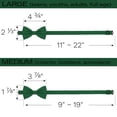 thumbnail image 5 of Men's Green Bow Tie with Handkerchief Set Pre-Tied Style Formal Satin Classic Bowtie for Tuxedo Faux Silk, by Adam Young (Large, Juniper), 5 of 5