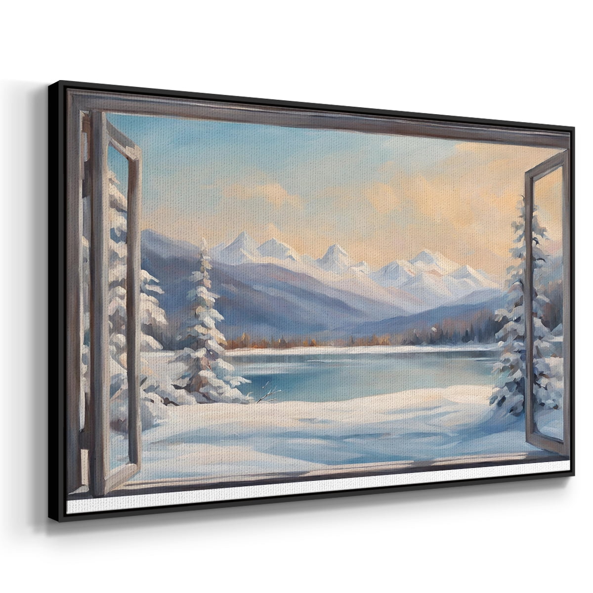Vintage Landscape-CCXV By Wexford Home Framed in Black Wood Gallery Wrapped Canvas 17 in. x 25 in.