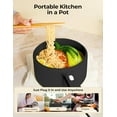 thumbnail image 2 of CERAMAX Electric Hot Pot with Lid and Steamer, 1.5L Non Toxic Ceramic Cooker Skillet for Ramen, Eggs, Pasta Portable and Compact for Dorms, Camping, RVs, Work, Adjustable Temperature, 2 of 7