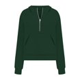 thumbnail image 3 of Womens Half Zip Sweatshirts Fall Fashion Long Sleeve Collared Cropped Tops 2025 Trendy Y2k Relaxed Fit Pullover Clothes, 3 of 4