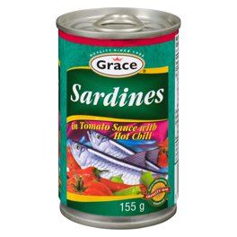 Grace Sardines Tomato Sauce, 155g Can, Grace Sardines Tomato Sauce ...