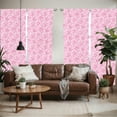 thumbnail image 2 of Ambesonne Pink Window Curtains, Flowers Dots Butterflies Love, Each 28" W x 95" L, Pink and Pale Pink, 2 of 5