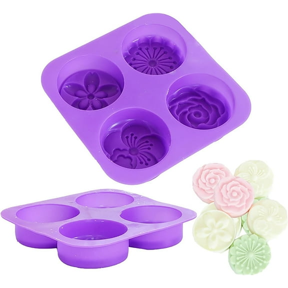 Classic Round Soap Molds for Soap Making, Flower Silicone Molds, Soap Making Supplies