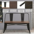 thumbnail image 3 of Erinnyees 42in Dining Bench, Entryway Bench with Back, Farmhouse Metal Dining Bench, Industrial Mid-Century 3 Person Rustic Spindle Bench, with Wood Seat, Removable Backrest, 3 of 7