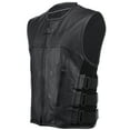 thumbnail image 6 of True Element Men's Swat Team Style Motorcycle Leather Vest with Side Size Adjustment (Black, XXX-Large), 6 of 6