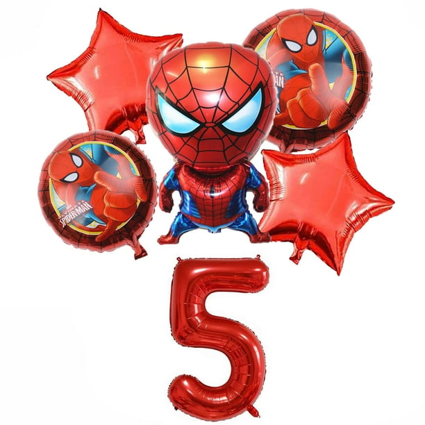 KAREENA 6PCS Superhero Spiderman 5th Birthday Decorations Red Number 5  Balloon 32 Inch | The Spiderman Birthday Balloons for Kids Birthday Baby  Shower Party Decorations(Spiderman 5th Birthday) 