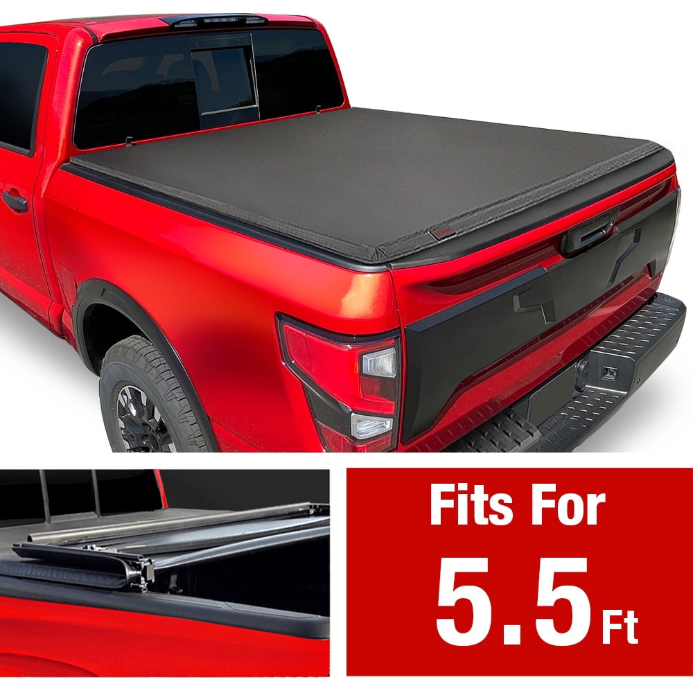 MaxMate Soft Tri-fold Truck Bed Tonneau Cover Compatible with 2017-2024 Nissan Titan | 5.5' (67") Bed | TCN371048