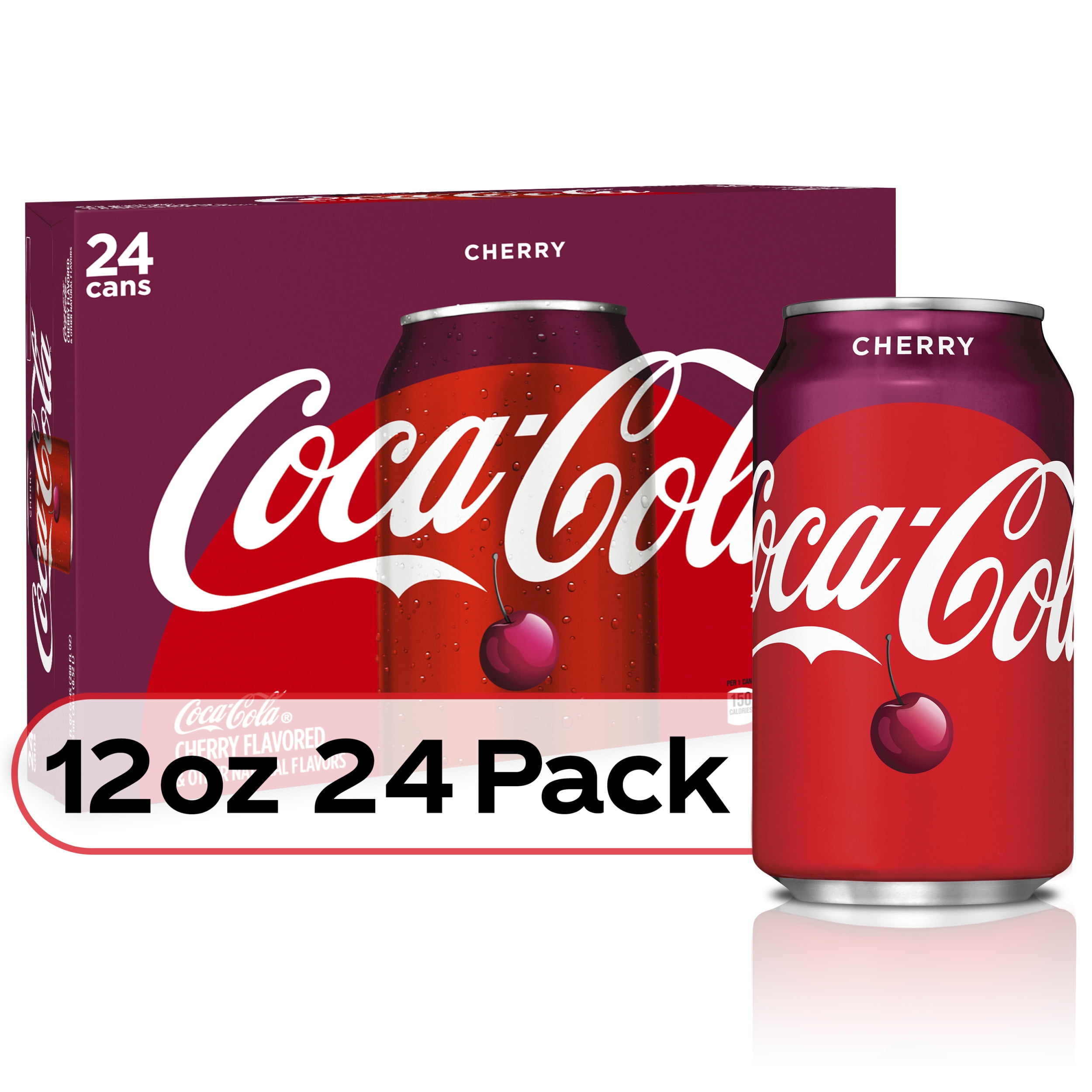 Coca Cola Cherry Soda Soft Drink 12 Fl Oz 24 Pack Walmart Com