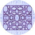 thumbnail image 1 of Ahgly Company Indoor Round Oriental Blue Traditional Area Rugs, 6' Round, 1 of 4