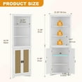 thumbnail image 3 of Armoire d'Angle Style Ferme Blanche de 64 Pouces, avec 2 Portes de Grange, Grande Huche de Rangement avec Tablettes Ajustables, 3 of 8