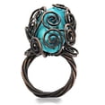 thumbnail image 4 of Bague en Laiton Ton Antique avec Turquoise Synthétique en Turquoise pour Femmes Thème Boho Couleur Pierre Turquoise Style LOA597 Taille 6, 4 of 7