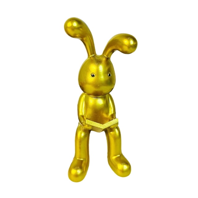 GUOOL Modern Rabbit Statue Bunny Figurine Sculpture Resin Craft Sitting Posture Figure Reading