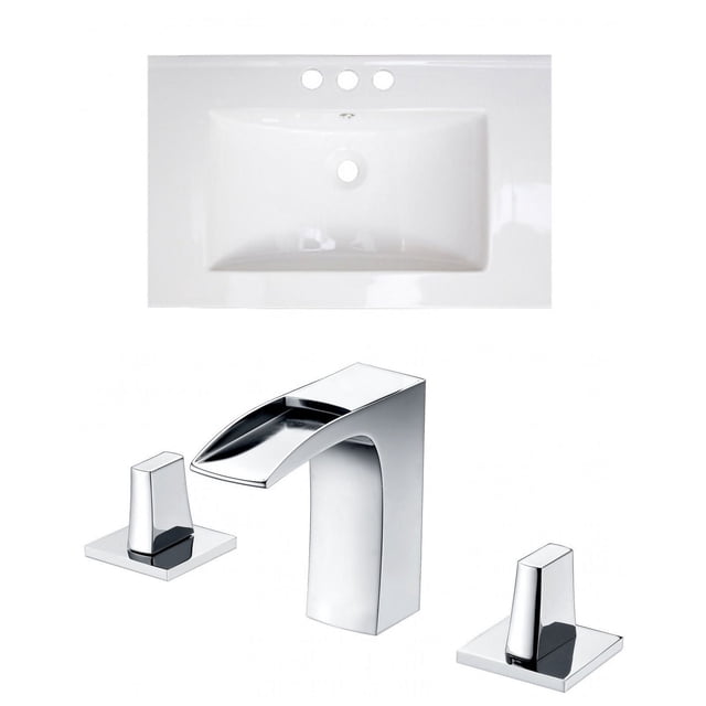 American Imaginations 21-in. W 3H8-in. Ceramic Top Set In White Color - Overflow Drain Incl. AI-15753