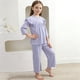 thumbnail image 1 of Conjuntos de ropa de casa para niños con cuello redondo y mangas voladoras, pijamas casuales y cómodos de color sólido, conjunto de dos piezas para niñas bebés, ropa con aire acondicionado, conjunto d, 1 of 5