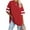 Red, variant on Womens Oversized Tees Loose Half Sleeve Crew Neck Color Block T Shirts