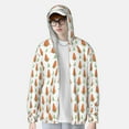 thumbnail image 2 of KLL Mignon Imprimé Carotte Veste à Capuche Extérieure Protection Solaire UPF 50+ pour Hommes et Femmes Manches Longues Pêche Randonnée Performance-Petit, 2 of 7
