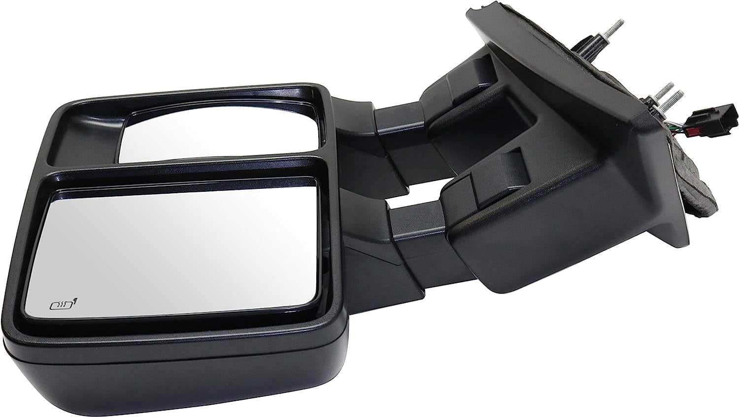 Towing Mirror Compatible With 2013-2014 Ford F-150 Right Passenger Side Heated In-housing Signal Light Textured Black Kool-Vue