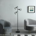 thumbnail image 4 of Noble House 65" Industrial Farmhouse Floor Lamp, Adjustable Cage Shades, for Bedroom, Living Room, Entryway, Matte Black, 4 of 4