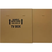 ZCXP Brown Adjustable Flat Screen TV Moving Box 72"L×6"W×40"H, Single Pack Heavy-Duty Cardboard Television Storage Shipping Box with Built-In Carrying Handles, 200 Lbs Breaking Strength