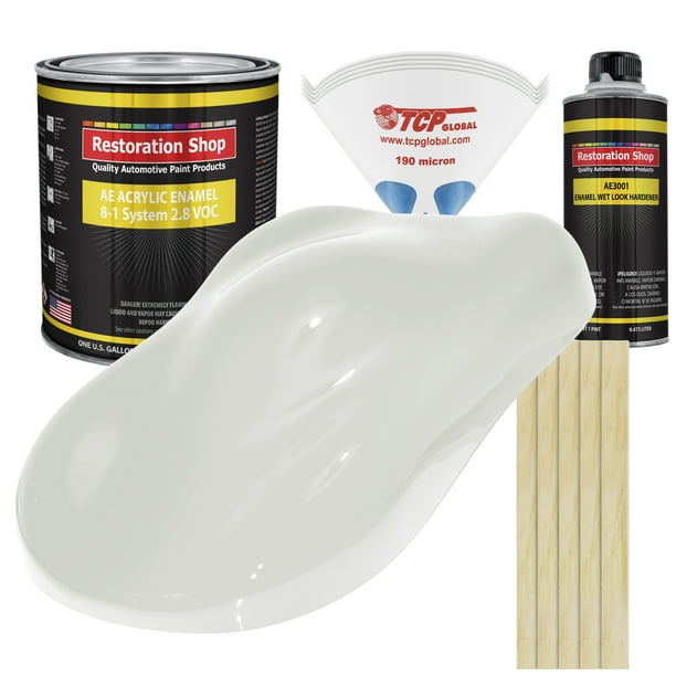 Restoration Shop Olympic White Acrylic Enamel Auto Paint, Complete Gallon Paint Kit, Single