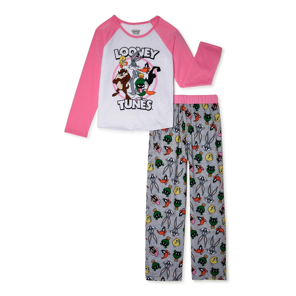 Looney Tunes - Looney Tunes Girls Long Sleeve Top and Pants, 2-Piece ...