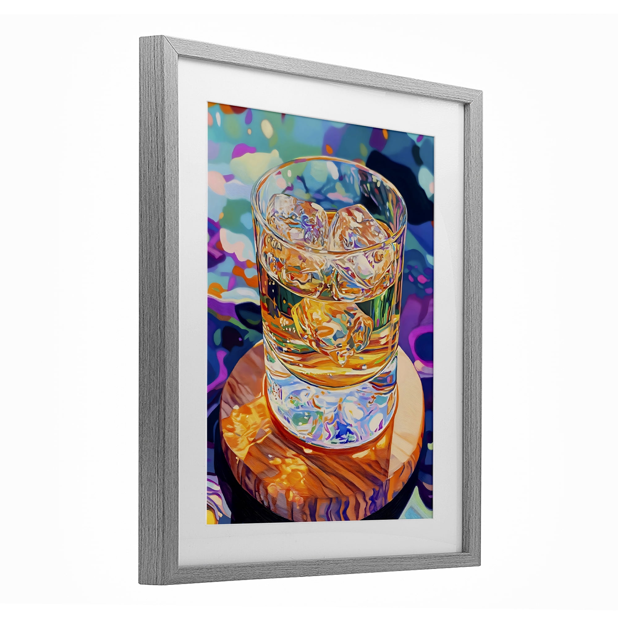 Stupell Industries Ice Cold Glass Reflections Gray Framed Print Under Glass, design by Creative Studio